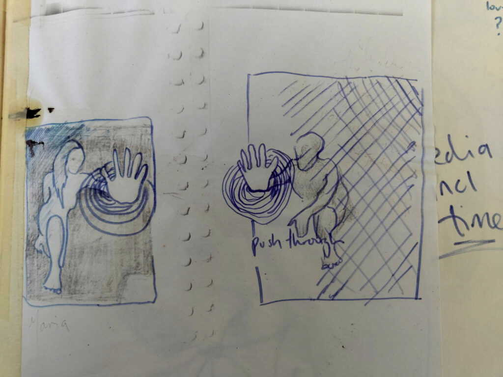 Early Sketch for Maria and Johannes - pushing through
